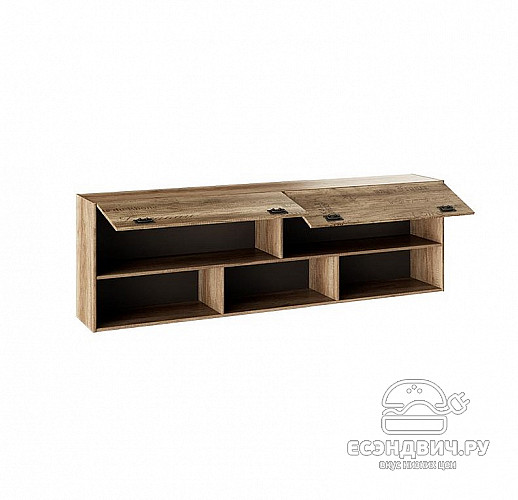 Шкаф настенный "Adventure" (Дуб Каньон светлый/Фон серый ) Em/Pl