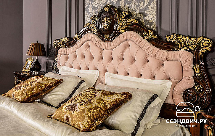 Спальный гарнитур 7 предм. "Джульетта" (МДФ) (Корень дуба глянец/Патина/Бархат) UgMs