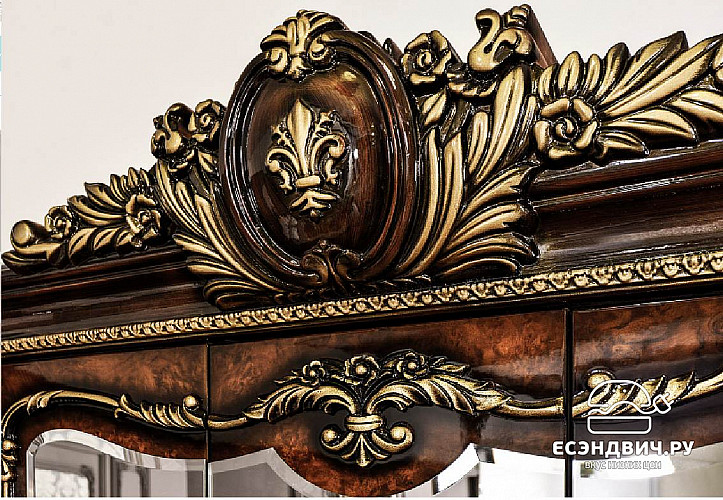 Спальный гарнитур 7 предм. "Джульетта" (МДФ) (Корень дуба глянец/Патина/Бархат) UgMs