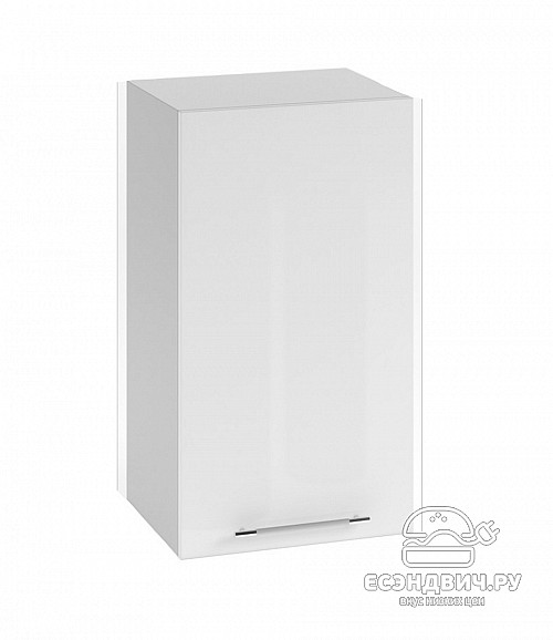 Шкаф 450 "Бруско" (МДФ металлик) (Белый) /ИЦОШВ450