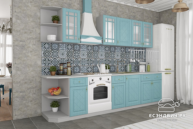 Тумба 500 комод (2 ящ.) "Лорен" (МДФ) (Зелено-Голубой) /DSV/Gr/С2К500