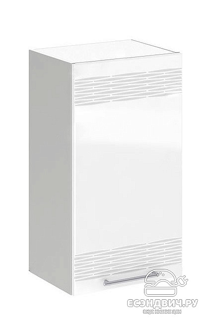 Шкаф 450 decor "Бруско" (МДФ) (Белый глянец) /ИЦMkk/ШВ450