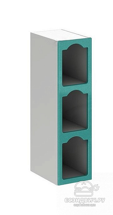 Шкаф 200 3полки decor "Бруско" (МДФ) (Бирюза металлик) /ИЦMkk/ШВБ200/3