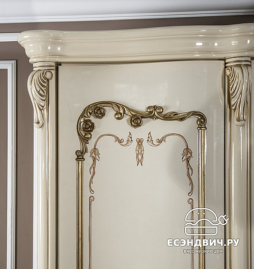 Спальный гарнитур 7 предм. "Джованни" (МДФ) (Крем глянец/Патина/Лак/Шелкография) UgEn