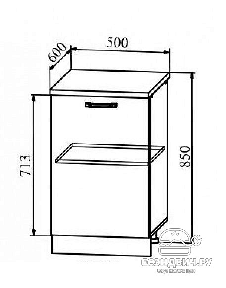 Тумба 500 "The Loft" (МДФ) (Бетон светлый) /DSV/Loft/С500