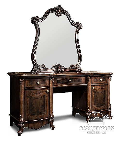 Спальный гарнитур 6 предм. "Медичи" (МДФ) (Орех караваджо/Шелкография/Патина/Лак) UgIl/3