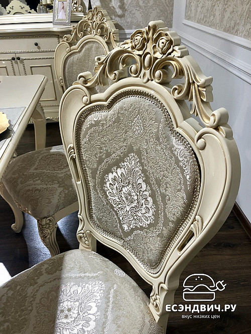 Обеденная группа "Себастьяно" (МДФ) (Крем глянец/Патина/Лак) UgJk