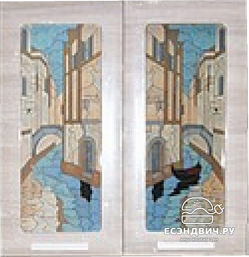 Кухня угловая  3,0/1,5 №2 лев./мойка+сушка "Брушвуд" (Венге/Сер.глянец/Ясень беж.глянец) Esandwich9580