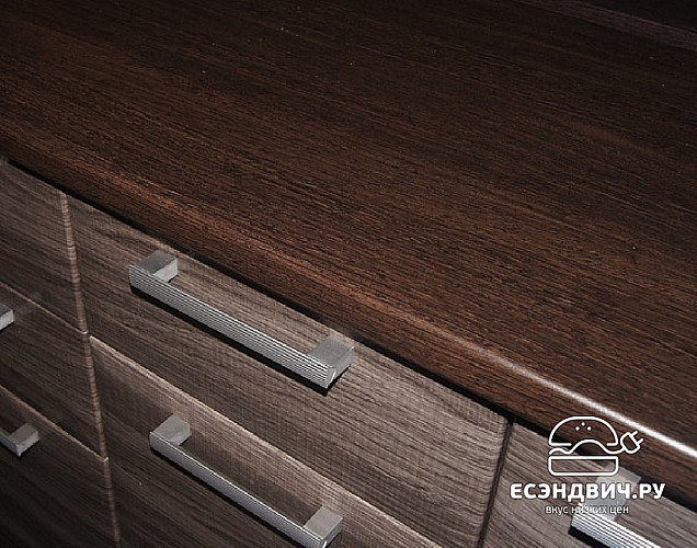 Кухня угловая  3,0/1,5 №2 лев./мойка+сушка "Брушвуд" (Венге/Сер.глянец/Ясень беж.глянец) Esandwich9580