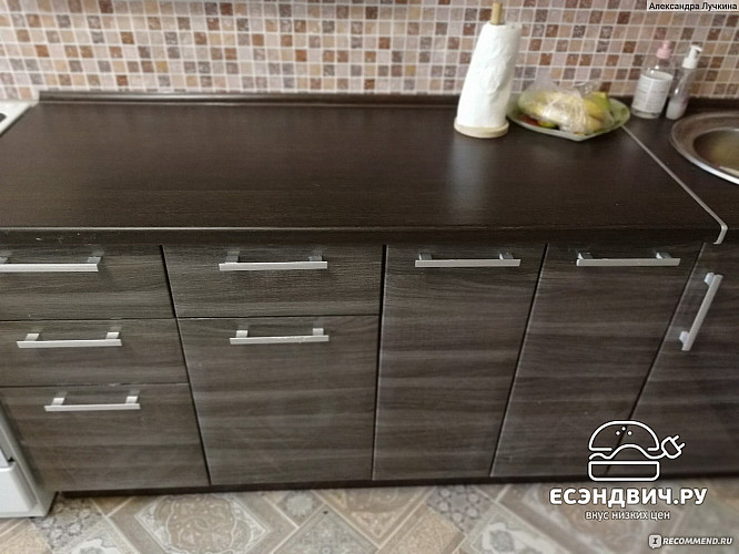 Кухня угловая  3,0/1,5 №2 лев./мойка+сушка "Брушвуд" (Венге/Сер.глянец/Ясень беж.глянец) Esandwich9580