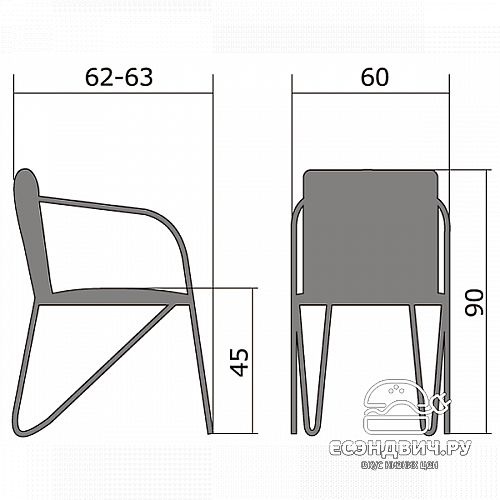 Кресло  "Дэнни"(Иск. Кожа Бежевая/Хром)-Mt/PC-16