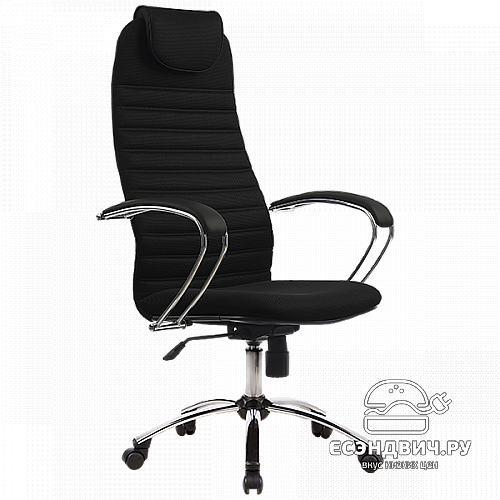 Кресло K "Джаспер" (Ткань-сетка Черная/Хром)-Mt/BK-10