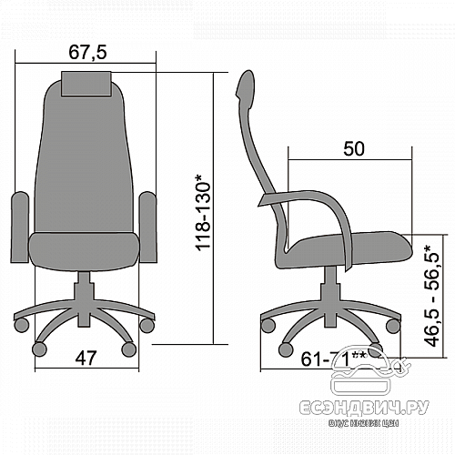 Кресло "Джаспер" (Ткань-сетка Темно-серая/Пластик Черный)-Mt/BP-10