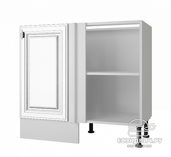 Тумба 100 угловая (универс.) со столеш."Форд" (Белый Софт) /Gnt/Ev/М24ст