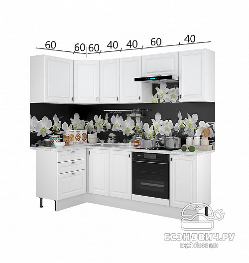 Тумба 100 угловая (универс.) со столеш."Форд" (Белый Софт) /Gnt/Ev/М24ст