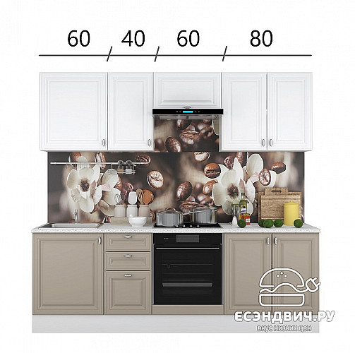 Шкаф 80 "Форд" (МДФ ) (Мокко Софт/Стекло) /Gnt/Ev/М14