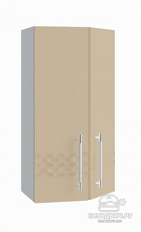 Шкаф торцевой 400 правый decorazione "Лакрима" (МДФ глянец) (Капучино) /DSV/Kpl/ПТ400