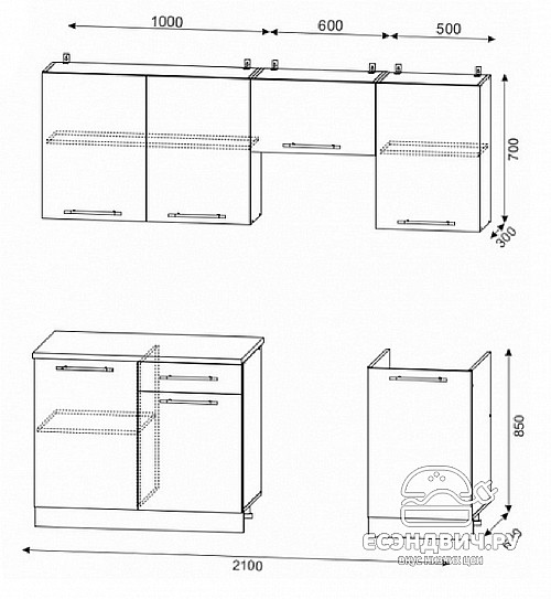Кухня 2,1 decorazione "Лакрима" (МДФ глянец) (Капучино/Шоколад) EsandwichDSVK