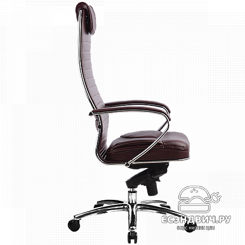 Кресло line plus "Нэо" (Кожа NewLeather Темно-бордовая/Хром)-Mt/KL-1.02