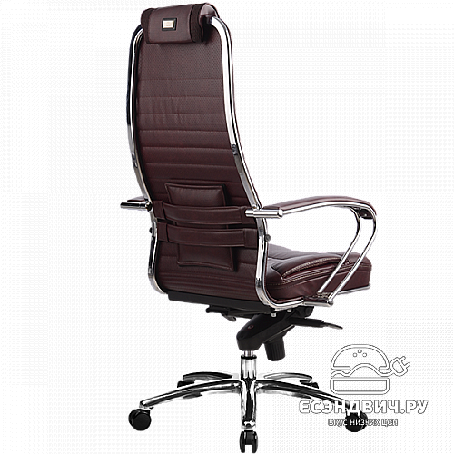 Кресло line plus "Нэо" (Кожа NewLeather Темно-бордовая/Хром)-Mt/KL-1.02