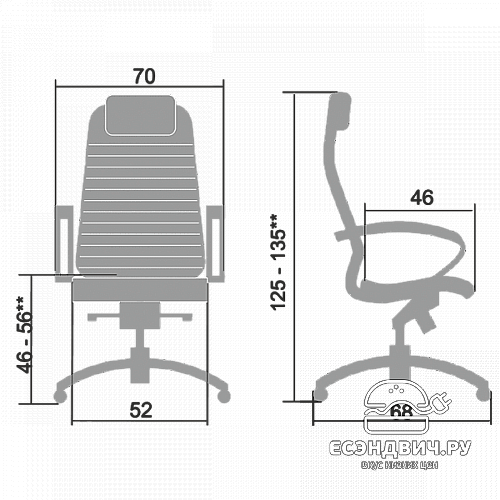 Кресло line "Нэо" (Кожа NewLeather Бежевая/Хром)-Mt/K-1.02