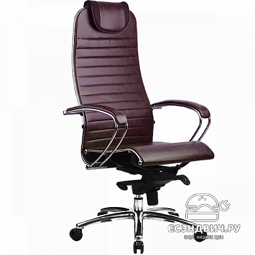 Кресло line "Нэо" (Кожа NewLeather Темно-бордовая/Хром)-Mt/K-1.02