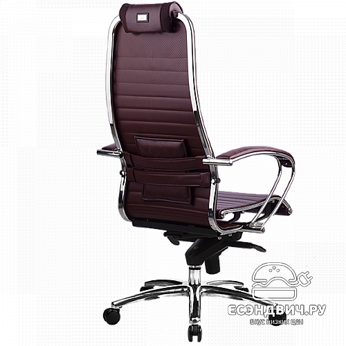 Кресло line "Нэо" (Кожа NewLeather Темно-бордовая/Хром)-Mt/K-1.02