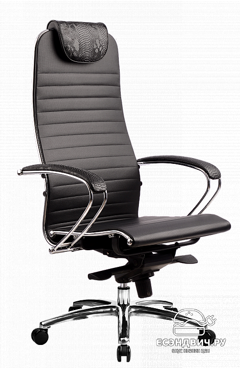Кресло line "Нэо" (Кожа NewLeather Черная/Черный аллигатор/Хром)-Mt/K-1.02