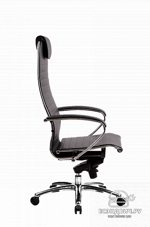 Кресло line "Нэо" (Кожа NewLeather Черная/Черный аллигатор/Хром)-Mt/K-1.02