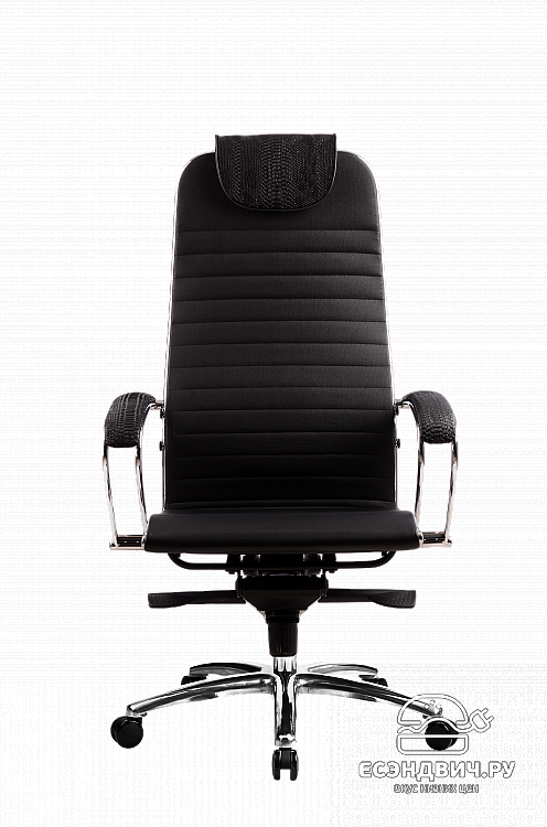 Кресло line "Нэо" (Кожа NewLeather Черная/Черный аллигатор/Хром)-Mt/K-1.02