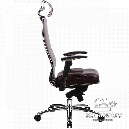 Кресло quality plus "Нэо" (Кожа NewLeather Темно-бордовая/Хром)-Mt/KL-3.02