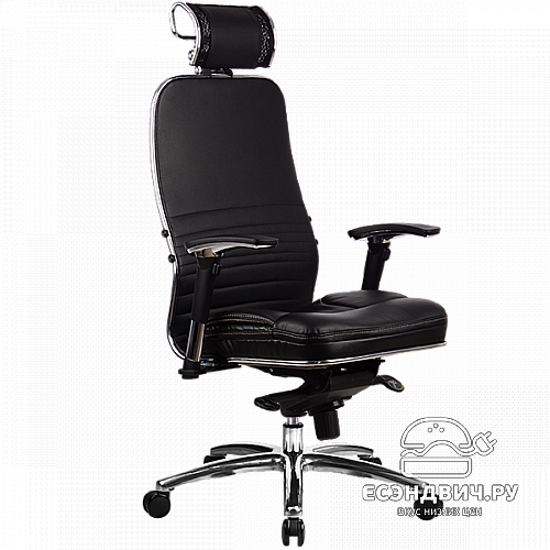 Кресло quality plus "Нэо" (Кожа NewLeather Черная/Хром)-Mt/KL-3.02