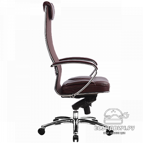 Кресло slim plus "Нэо"  (Сетчатая ткань Темно-бордовая/Кожа NewLeather Бордовая/Хром)-Mt/SL-1.02