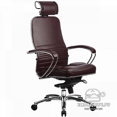 Кресло comfort  plus "Нэо" (Кожа NewLeather Темно-бордовая/Хром)-Mt/KL-2.02