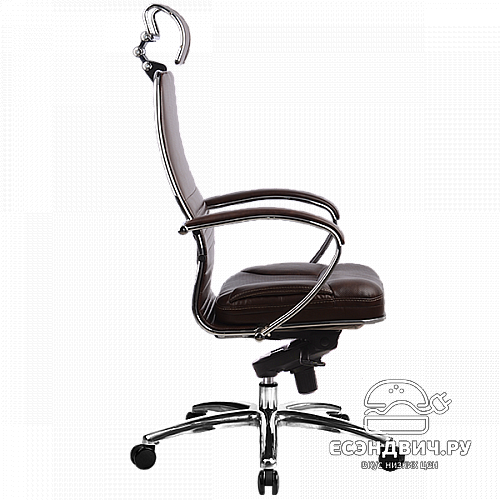 Кресло comfort  plus "Нэо" (Кожа NewLeather Темно-коричневая/Хром)-Mt/KL-2.02