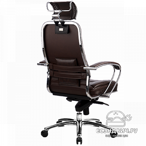 Кресло comfort  plus "Нэо" (Кожа NewLeather Темно-коричневая/Хром)-Mt/KL-2.02