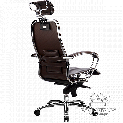 Кресло comfort  "Нэо" (Кожа NewLeather Темно-коричневая/Хром)-Mt/K-2.02