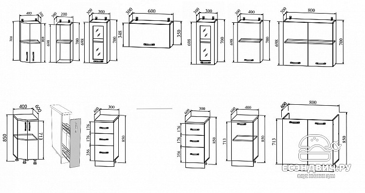 Кухня 3,0 decorazione "Лакрима" (МДФ глянец) (Шоколад/Шоколад) EsandwichDSVK1