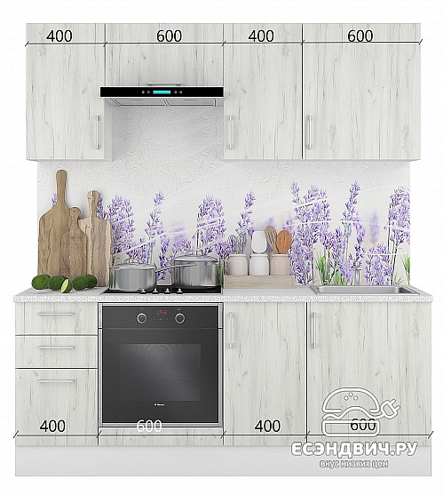 Шкаф 60 верхнее откр."Герда" (Белый Крафт) /Gnt/Ep/М7