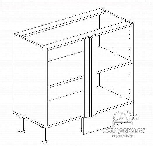 Тумба 100 угловая (универс.) без столеш."Герда" (Морское Дерево) /Gnt/Ep/М24