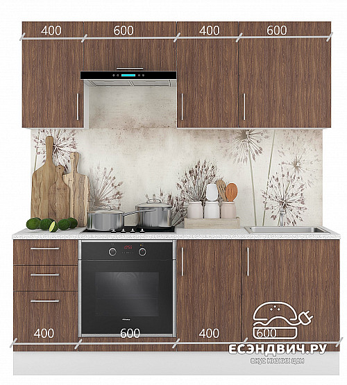 Шкаф 50 верхнее откр."Герда" (Морское Дерево) /Gnt/Ep/М6