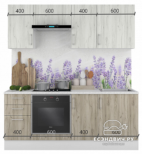 Тумба 40 (3ящ.) без столеш."Герда" (Серый Крафт) /Gnt/Ep/М21