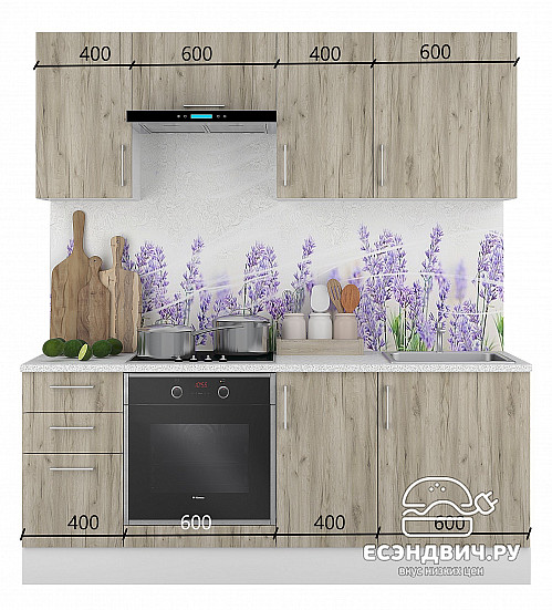 Тумба 60 для духовки без столеш."Герда" (Серый Крафт) /Gnt/Ep/М25