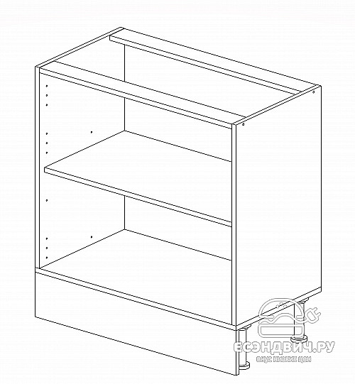 Тумба 80 без столеш./мойка"Герда" (Серый Крафт) /Gnt/Ep/М20