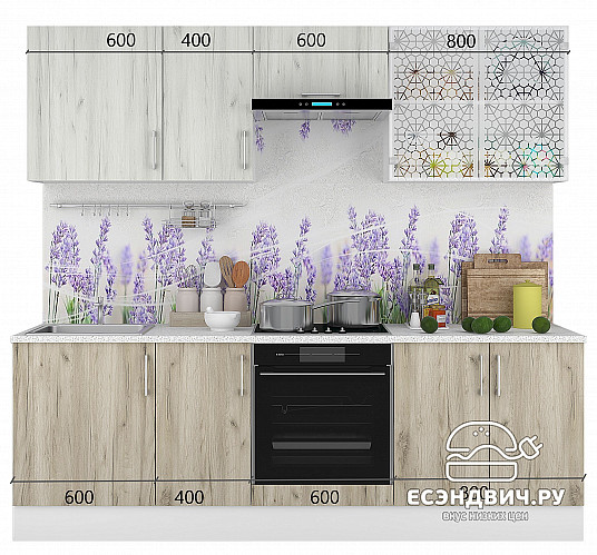 Шкаф 50 верхнее откр."Герда" (Серый Крафт) /Gnt/Ep/М6