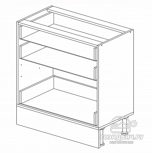 Тумба 80 (3ящ.) со столеш."Герда" (Ясень Таормино) /Gnt/Ep/М23ст