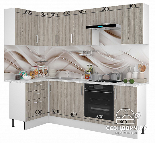 Шкаф 60 верхнее откр."Герда" (Ясень Таормино) /Gnt/Ep/М7