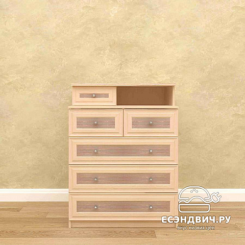 Комод classico "Лаворо" (Выбеленный дуб/Ясень шимо тёмный) EsandwichAМ-КД2