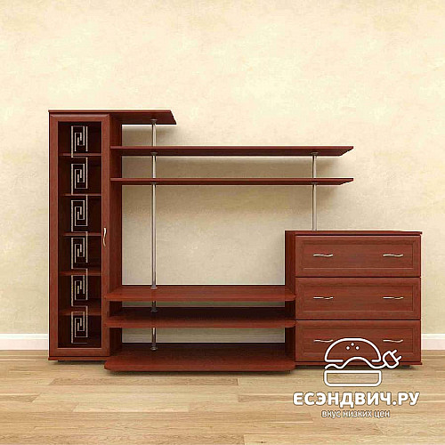 Гостиная 2,4  "Лаворо" (Орех итальянский/Стекло) EsandwichAМ-А4
