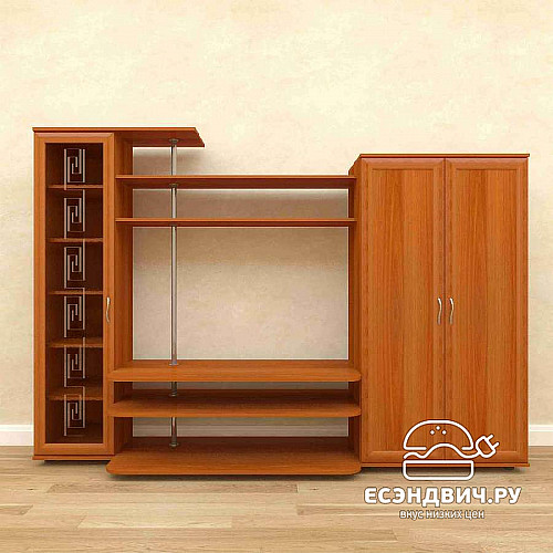 Гостиная 2,4  "Лаворо" (Орех миланский/Стекло) EsandwichAМ-А3